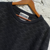 MOSCHINO COUTURE!  BLACK EMBOSSED SWEATSHIRT