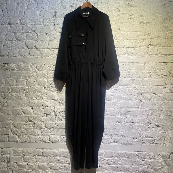 CO BLACK WIDE COLLAR JUMPSUIT