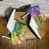 JW ANDERSON WHITE ANKLE BOOTS RAINBOW KNIT