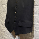 VIVIENNE WESTWOOD MAN NAVY WOOL WAISTCOAT WITH SKULL PIN