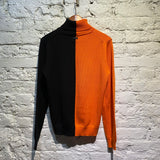 DIRK BIKKEMBERGS ORANGE/BLACK TURTLENECK KNIT