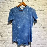 JUNYA WATANABE X CDG BLUE ACID WASH/DISTRESSED BLEACH T-SHIRT