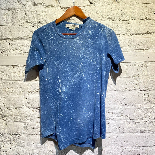 JUNYA WATANABE X CDG BLUE ACID WASH/DISTRESSED BLEACH T-SHIRT