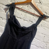 REFORMATION BLACK LINEN-MIX JUMPSUIT