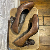 DRIES VAN NOTEN BROWN LEATHER COURT SHOES