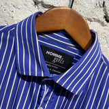 HOMME GIRLS BLUE/WHITE STRIPED SHIRT
