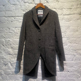 MOSCHINO COUTURE! WOOL MIX TWEED TAIL COAT