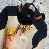 JEAN PAUL GAULTIER X SUPREME NAVY HOODY WITH ROSE PANELS