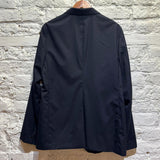 PRADA NAVY JACKET WITH WHITE INSERTS