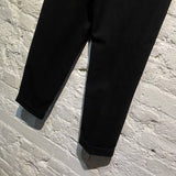 BEAMS BLACK FELTED WOOL TROUSERS
