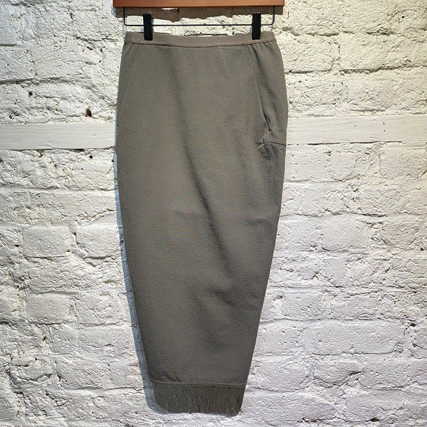 RICK OWENS GREY TEXTURED STRETCH PENCIL SKIRT