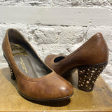 DRIES VAN NOTEN BROWN LEATHER COURT SHOES