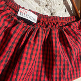 RED VALENTINO GINGHAM OFF THE SHOULDER MINI DRESS