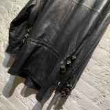 GIANNI VERSACE VINTAGE BLACK LEATHER COAT