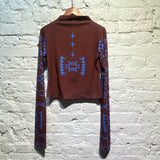 EIROCORI BROWN/BLUE GRAPHIC L/S TEE