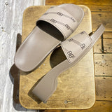 BALENCIAGA MINK GREY/BROWN POOL SLIDES