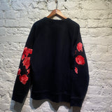 OUR LEGACY NAVY EMBROIDERED ROSES SWEATSHIRT