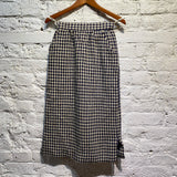 ISSEY MIYAKE VINTAGE I.S. WOOL NAVY HOUNDSTOOTH PENCIL SKIRT