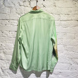 MARTINE ROSE MINT GREEN SATIN SHIRT WITH PRINT