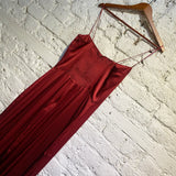 REFORMATION BURGUNDY LONG SLIP DRESS