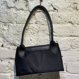 LONGCHAMP BLACK NYLON/LEATHER FOLD OUT BAG