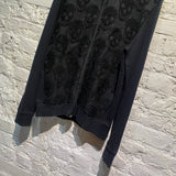 ALEXANDER MCQUEEN BLACK SKULL WOOL ZIP UP