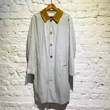 MELINDA GLOSS GREY COTTON OVERCOAT SUEDE COLLAR