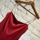 REFORMATION BURGUNDY LONG SLIP DRESS