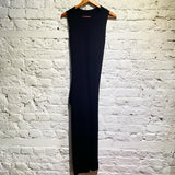 RICK OWENS BLACK SLEEVELESS MIDI LENGTH KNIT DRESS
SIZE S