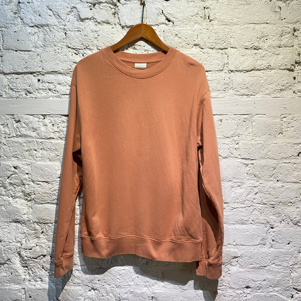 DRIES VAN NOTEN SALMON PINK COTTON JERSEY SWEATER