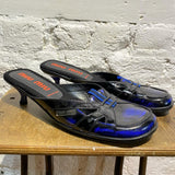MIU MIU BLACK/BLUE MULES