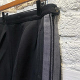 MARGIELA BLACK WOOL TROUSERS WITH GREY SIDE STRIPES AW20017