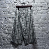 ALEXANDER MCQUEEN	MCQ CREAM CHECKED 3/4 COTTON TROUSERS