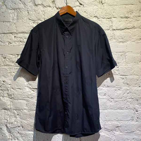 ALEXANDER MCQUEEN MIDNIGHT SHORT SLEEVED SKULL SHIRT
