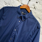 ALEXANDER MCQUEEN BLUE S/S BUTTONED SHIRT