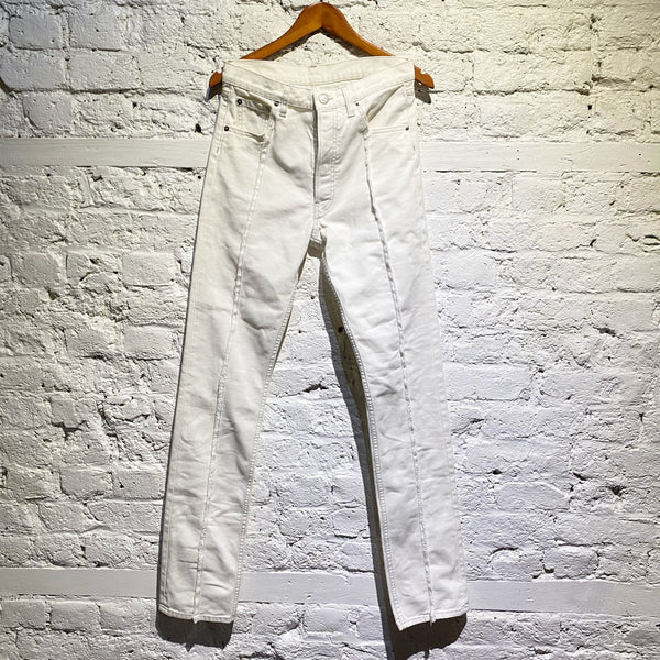 MAISON MARGIELA OFF-WHITE DENIM TROUSERS