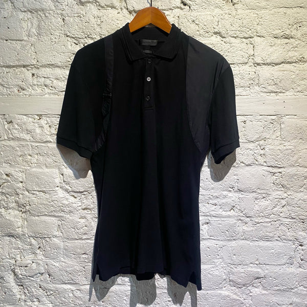 ALEXANDER MCQUEEN BLACK POLO HARNESS SHIRT