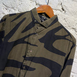 ALEXANDER MCQUEEN MCQ GREEN/BLACK SWALLOW SHIRT L/S