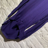 LIMI FEU RUCHED SLEEVES PURPLE TOP