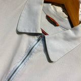 BERENA PALE BLUE QUARTER-ZIP COTTON SHIRT
