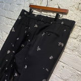ALEXANDER MCQUEEN BLACK/SILVER EMBROIDERED TROUSERS
