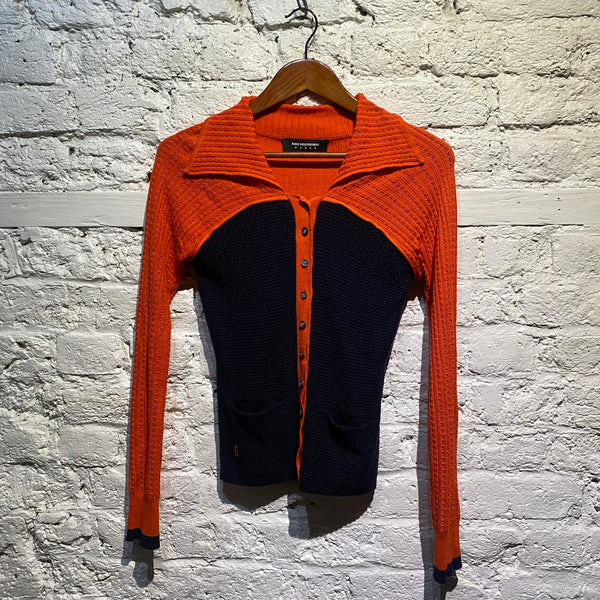 KIKO KOSTADINOV NAVY/ORANGE KNIT CARDIGAN