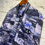MARTINE ROSE X TOMMY HILFIGER BLUE/LAVENDER HAWAIIAN SHIRT WITH TIE