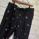 ALEXANDER MCQUEEN BLACK/SILVER EMBROIDERED TROUSERS