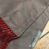 ALEXANDER MCQUEEN DARK RED SILK SKULL SCARF