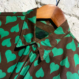JEAN PAUL GAULTIER JUNIOR GREEN/BROWN TIE UP TOP