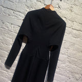 JW ANDERSON BLACK JERSEY DRESS WITH SILVER CHAIN
