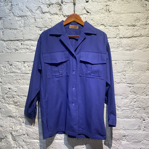 ISSEY MIYAKE BLUE COTTON 2 POCKET SHIRT