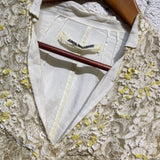 JUNYA WATANABE CDG CREAM SEQUIN/BEADED TOP AD2003