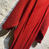 ISSEY MIYAKE HOMME PLISSE RED OVERCOAT